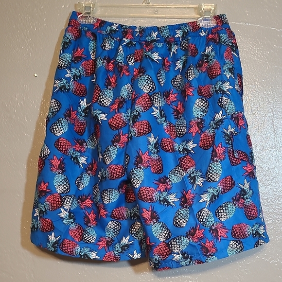 Dumolpa Blue Pineapple Men's Swim Shorts Size 38-42 NWT Drawstring/Elastic Waist - Picture 3 of 9